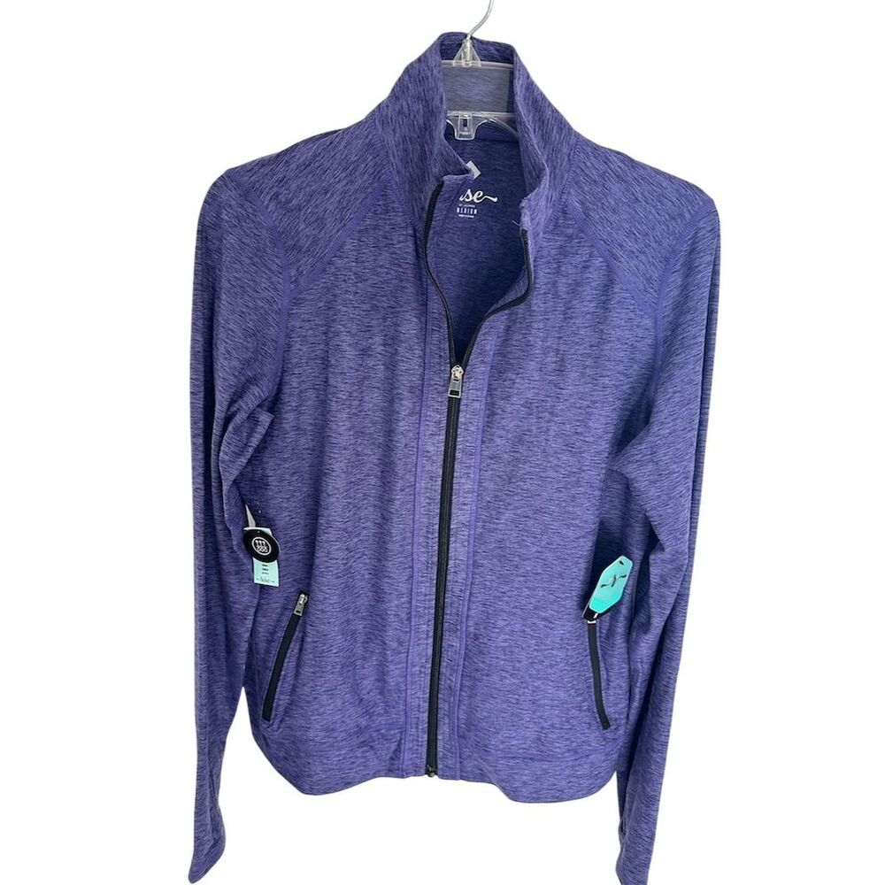 NWT LuLaRoe Women's Medium Purple Full-Zip Athletic Jacket Thumbholes SI30